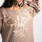 ⁦كافتان من الكتان الطبيعى مرسوم بكلور⁩ - الصورة ⁦2⁩