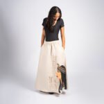 ⁦جيبة من الكتان الطبيعى مرسوم عليها⁩ - الصورة ⁦2⁩