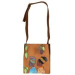 شنطة كتف جلد طبيعي برسم يدوياً