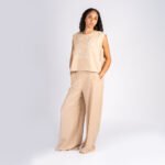 ⁦سوت كتان 3 قطع برسم يدوياً⁩ - الصورة ⁦2⁩