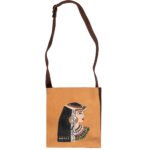 شنطة كتف جلد طبيعي برسم يدوياً